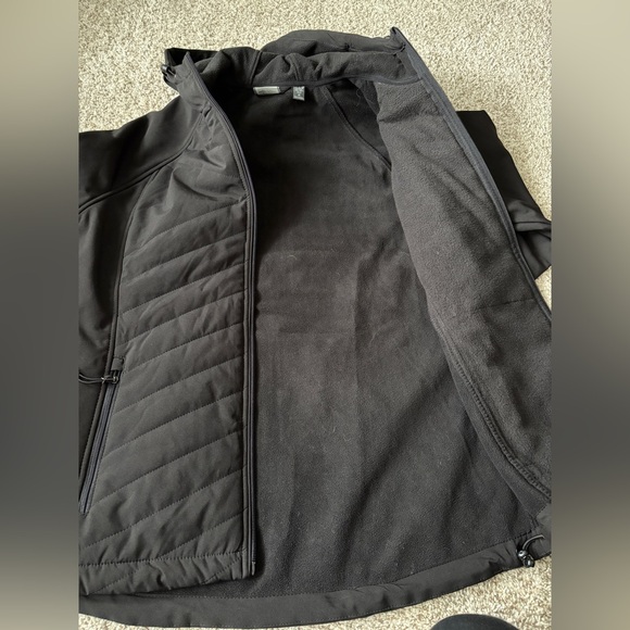 New Balance Hooded Jacket Womens Medium Black Full Zip Pockets Fleece Lined - Picture 9 of 12